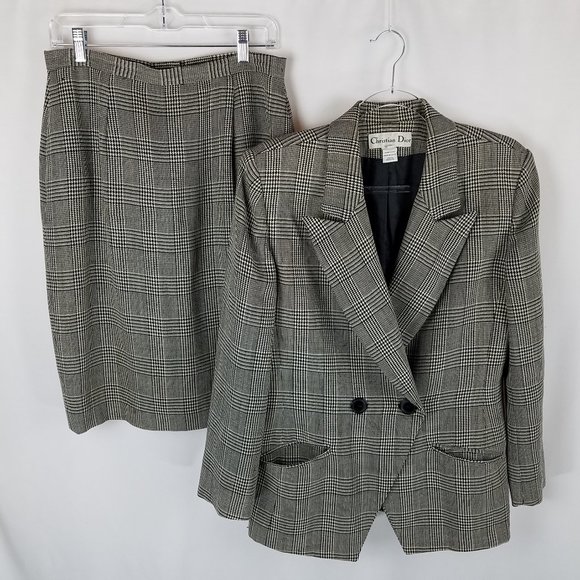 Dior Dresses & Skirts - Christian Dior skirt suit VTG 100% wool plaid 12